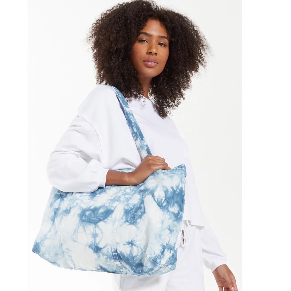 Z Supply Blue White Tye die Tote